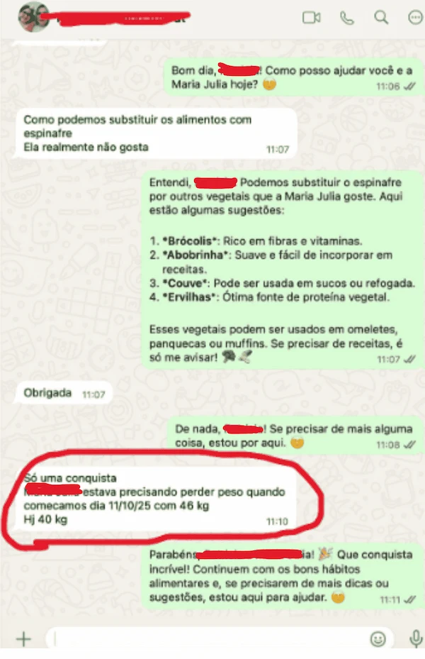Depoimento sobre emagrecimento e saúde